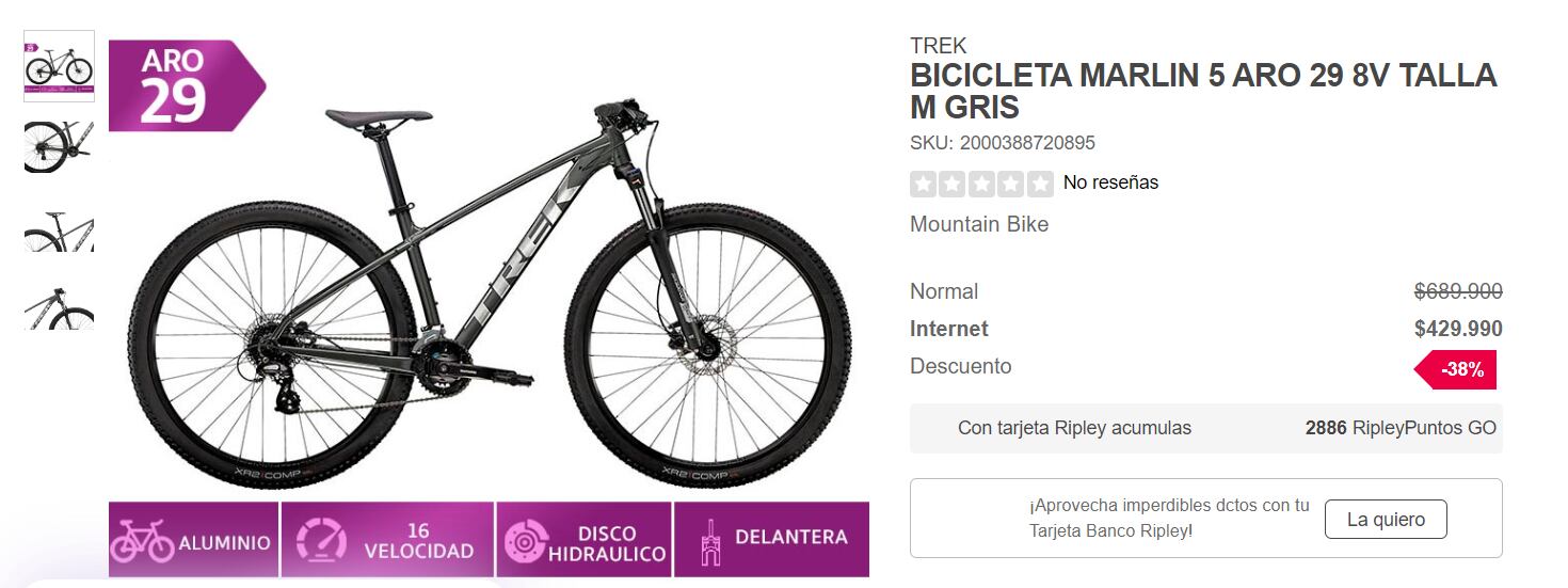 Bicicletas ripley aro discount 29