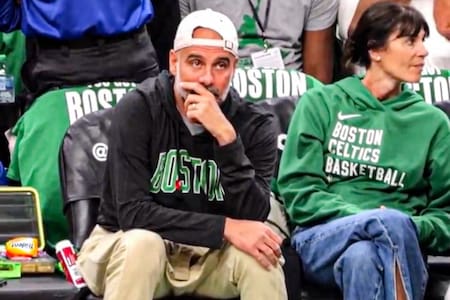 VIDEO | Pep Guardiola asistió a la tremenda victoria de Boston Celtics en las Finales de la NBA