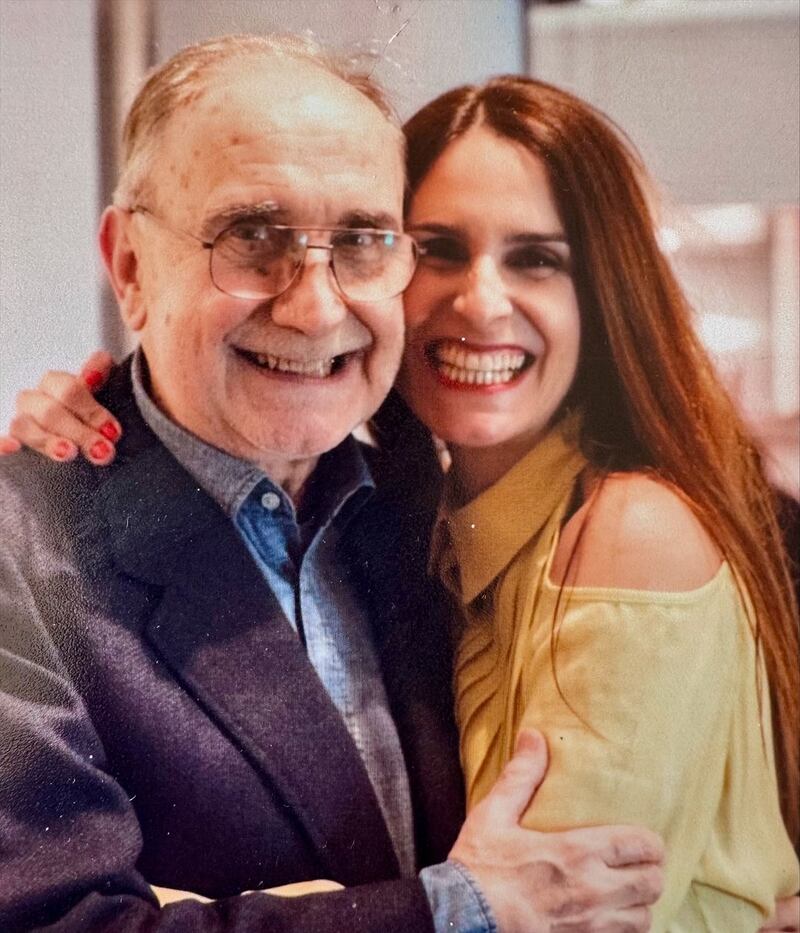 María Gracia Subercaseaux junto a su padre en la publicación que subió a sus redes sociales