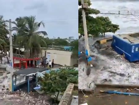 VIDEO | Huracán Beryl: Oleaje destruye la costa sur de República Dominicana