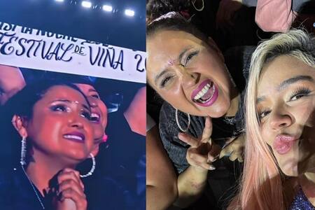 Leyó su cartel y se sacó una selfie: El especial momento que vivió Pamela Leiva en el segundo concierto de Karol G en Chile  