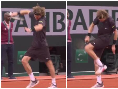 VIDEO | Andrey Rublev protagonizó inusual pataleta antes de ser eliminado en Roland Garros 