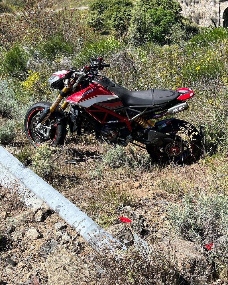 La moto de Miguel Herrán tras su accidente