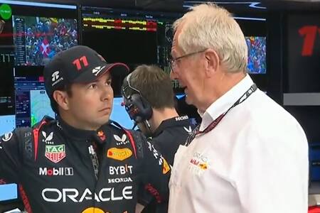 El gesto de Helmut Marko al ver a Checo Pérez tras su accidente en el Gran Premio de Hungría 