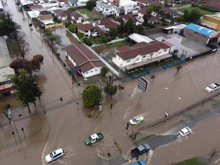 Las ciudades de Chile con más probabilidades de sufrir inundaciones por las lluvias según la IA de Google